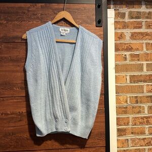 Vintage Alessandra Lambswool Light Blue Sleeveless Sweater (9)